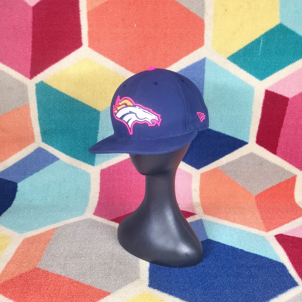 Denver Broncos New Era NFL Navy‎ Pink Logo Baseball Cap Hat